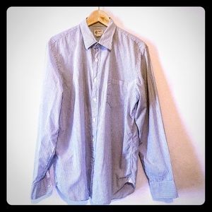 Men’s J. Crew Large white w blue stripes EUC